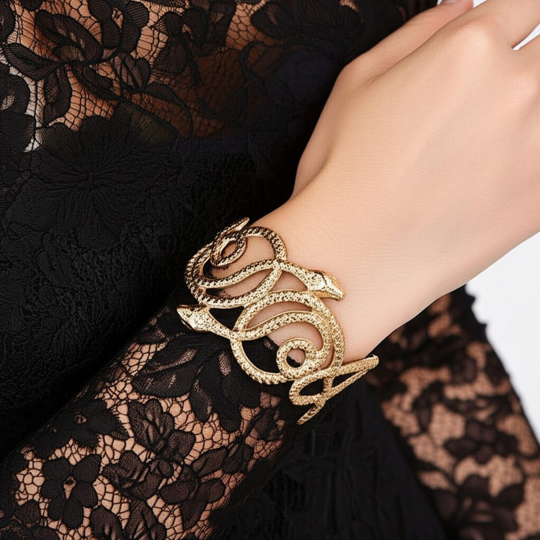 Serpent Royale Statement Cuff by Suryatra