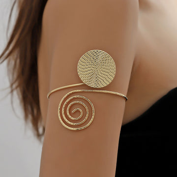 Golden Spiral Art Cuff by Suryatra