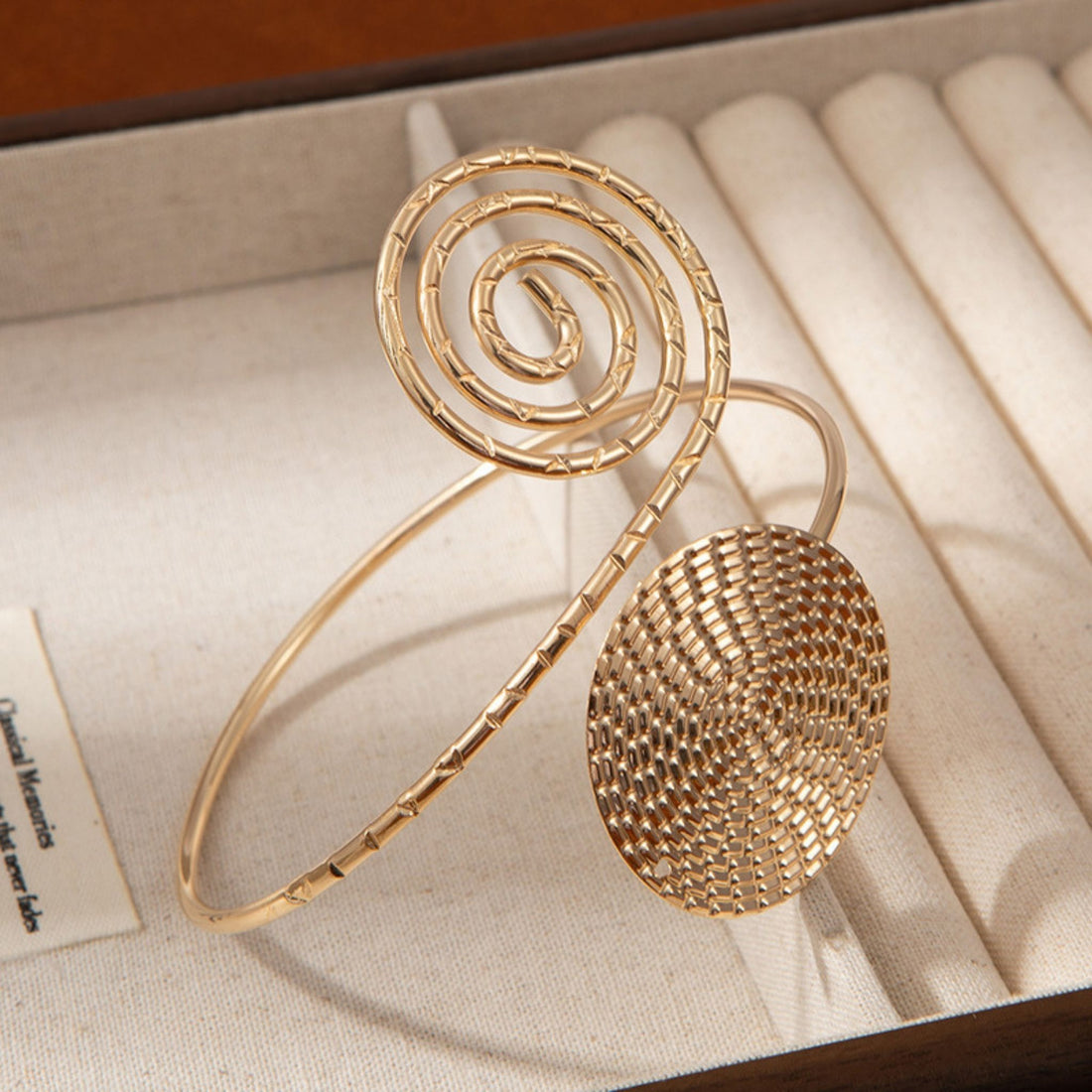 Golden Spiral Art Cuff by Suryatra