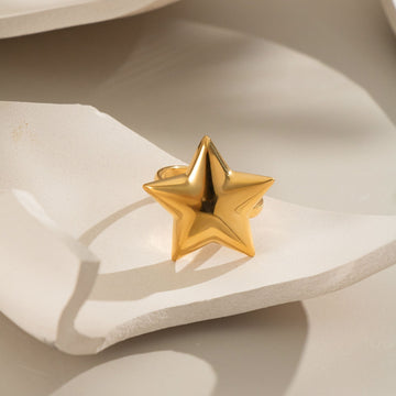 Golden Star Statement Ring by Suryatra