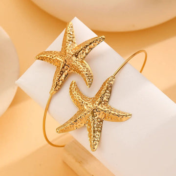 Golden Starfish Arm Cuff by Suryatra