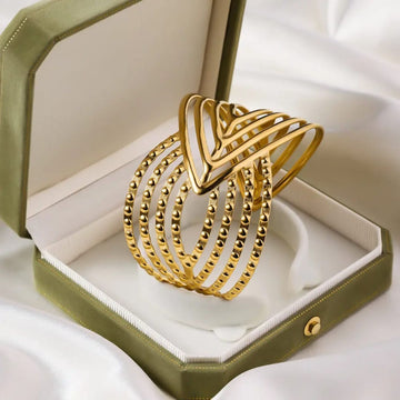 Golden Wave Cuff Bracelet by Suryatra