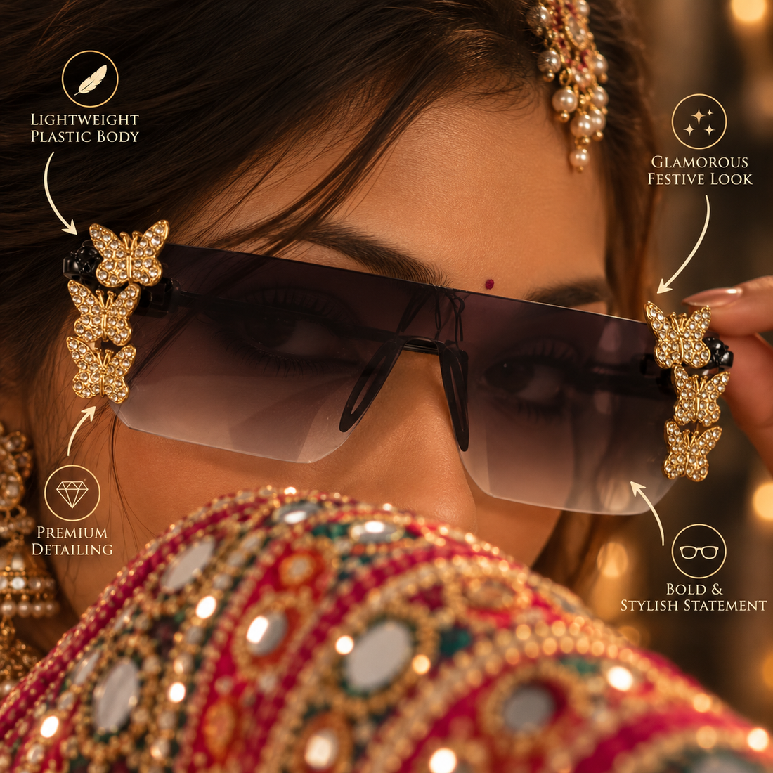 Golden Butterfly Luxe Shades by Suryatra
