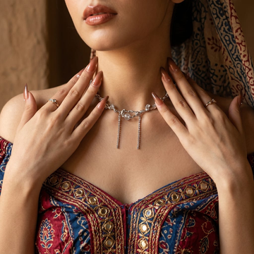 Noor-E-Zevar Crystal Drop Necklace by Suryatra
