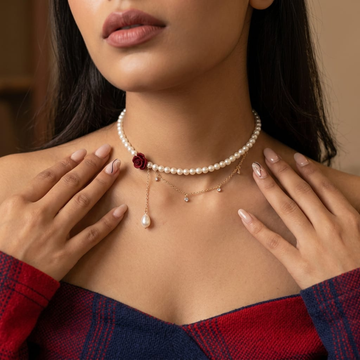 Gul-Noor Pearl Drop Choker by Suryatra