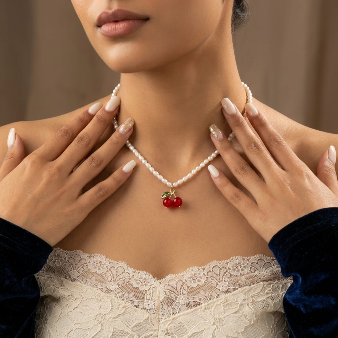 Cherry Noor Pearl Necklace by Suryatra