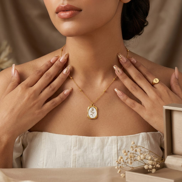 Gul-Aaina Gold Pendant Necklace by Suryatra