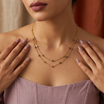 Aurelia Layered Gold Necklace by Suryatra