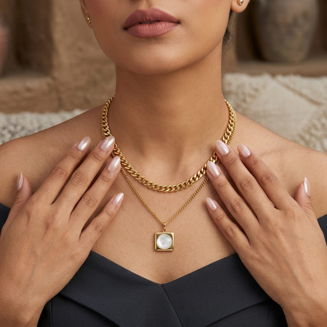 Celeste Dual Layer Necklace by Suryatra