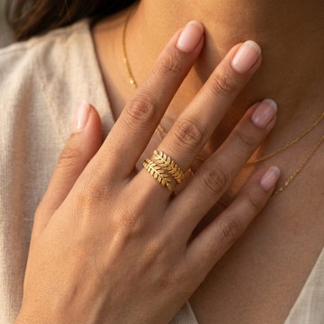Vanya Leaf Wrap Ring by Suryatra