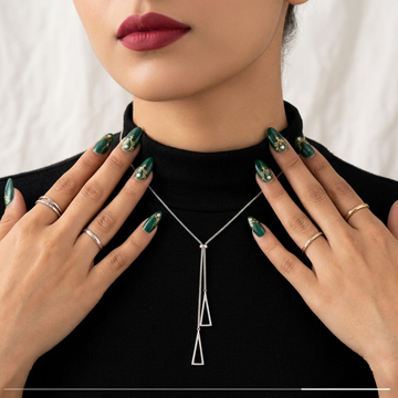 Noir Line Drop Necklace by Suryatra