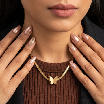 Papillon Gold Charm Necklace by Suryatra
