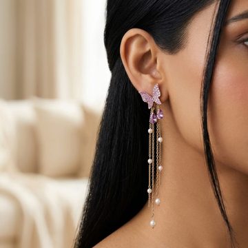 Celestia Flutter Drop Earrings by Suryatra