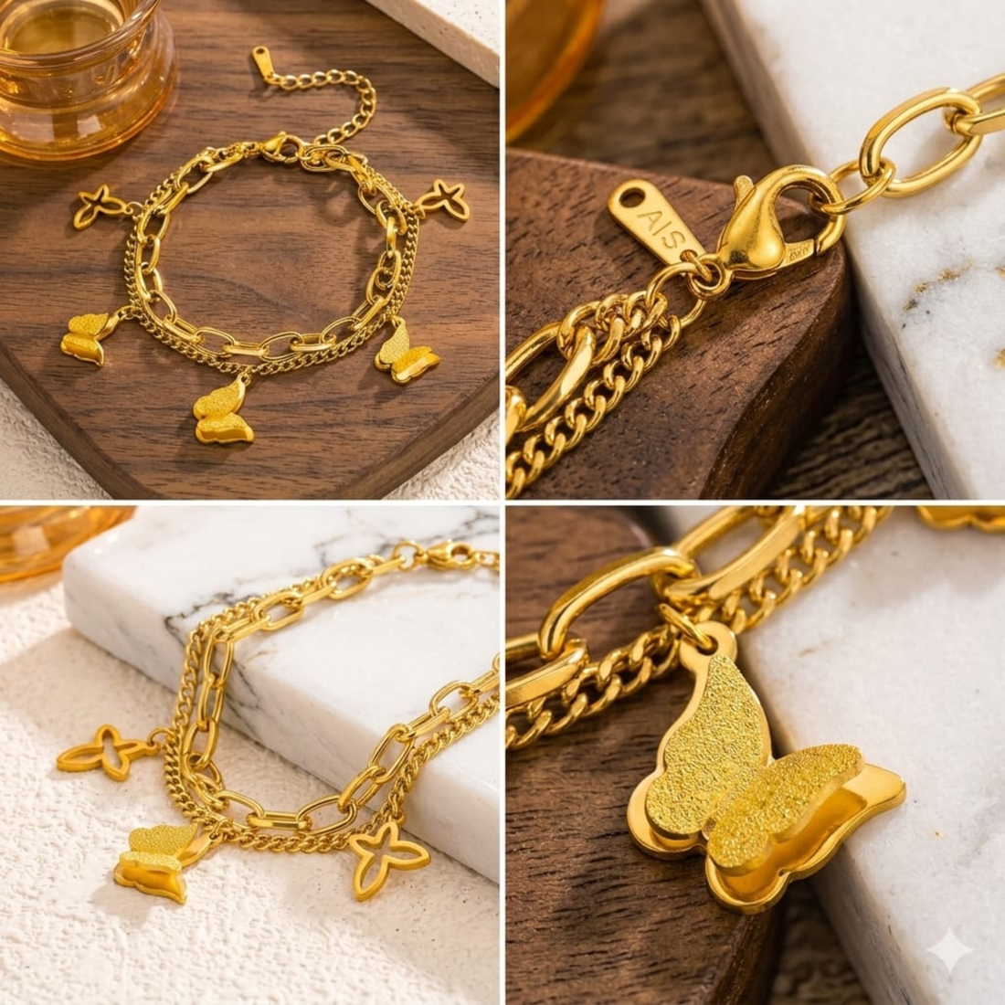 Flutter Charm Layered Bracelet by Suryatra