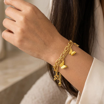 Flutter Charm Layered Bracelet by Suryatra