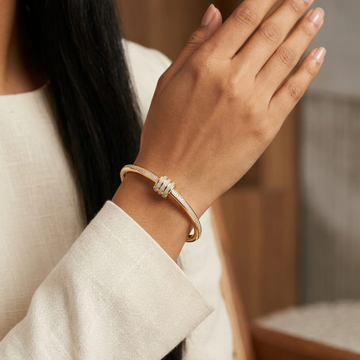 Celeste Crystal Lock Bangle by Suryatra