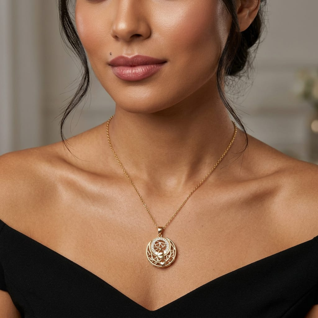 Celestial Medallion Necklace by Suryatra