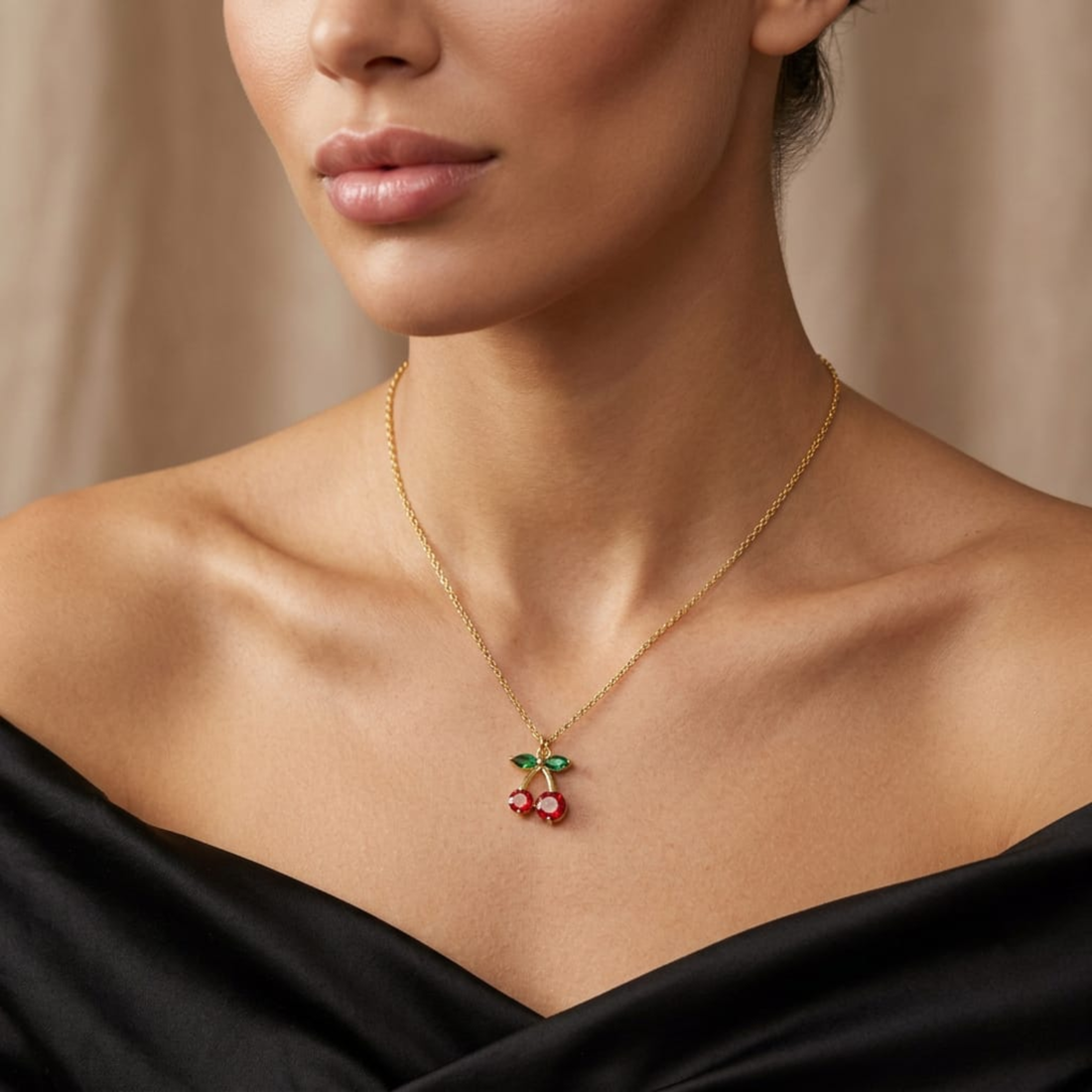 Cherry Charm Necklace by Suryatra