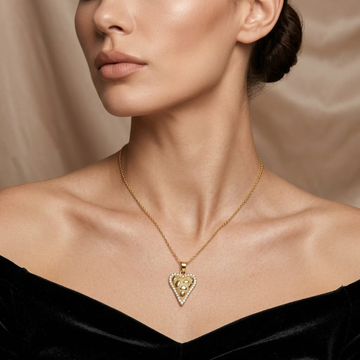 Luxe Openwork Heart Pendant Necklace