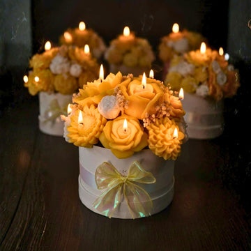 Golden Bloom Bouquet Candle by Suryatra