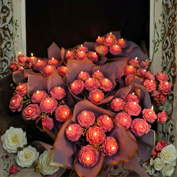 Royal Rose Glow Bouquet Candle Set by Suryatra