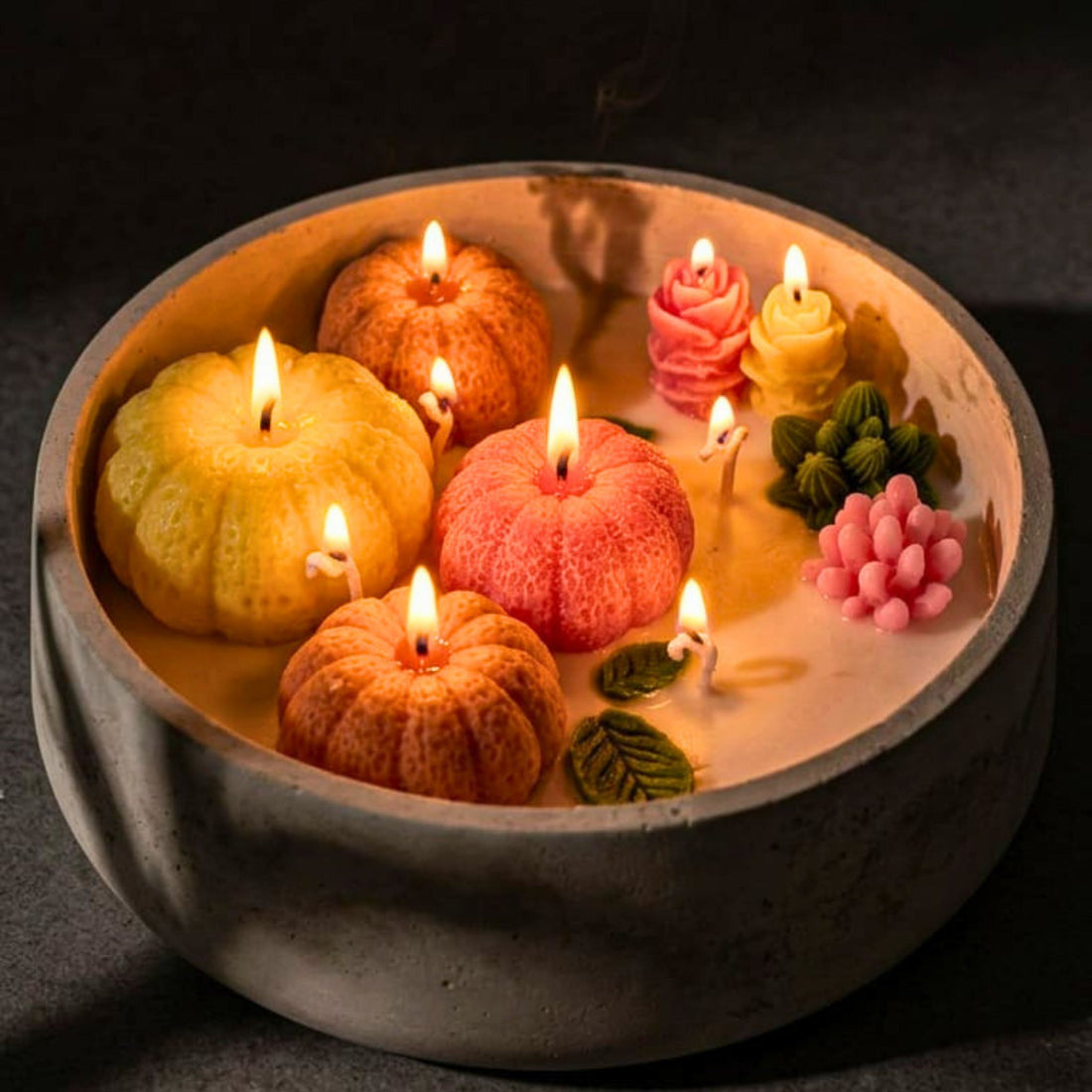 Citrus Bloom Artisan Candle Bowl by Suryatra