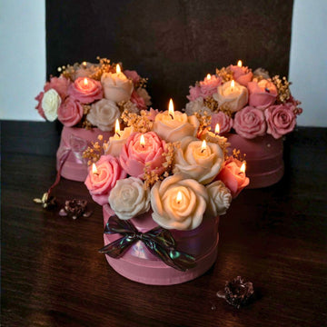 Blush Rose Glow Bouquet Candle by Suryatra