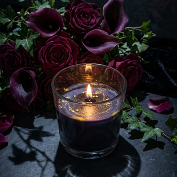 Midnight Rose Aura Luxury Glass Candle by Suryatra
