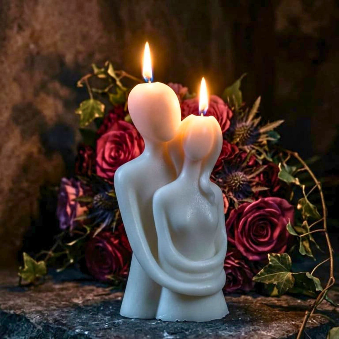 Eternal Embrace Couple Sculpture Candle by Suryatra