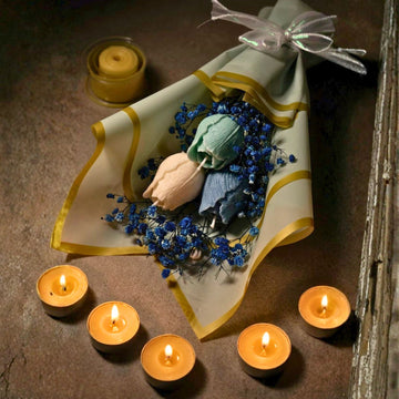 Blush Rose Glow Bouquet Candle by Suryatra