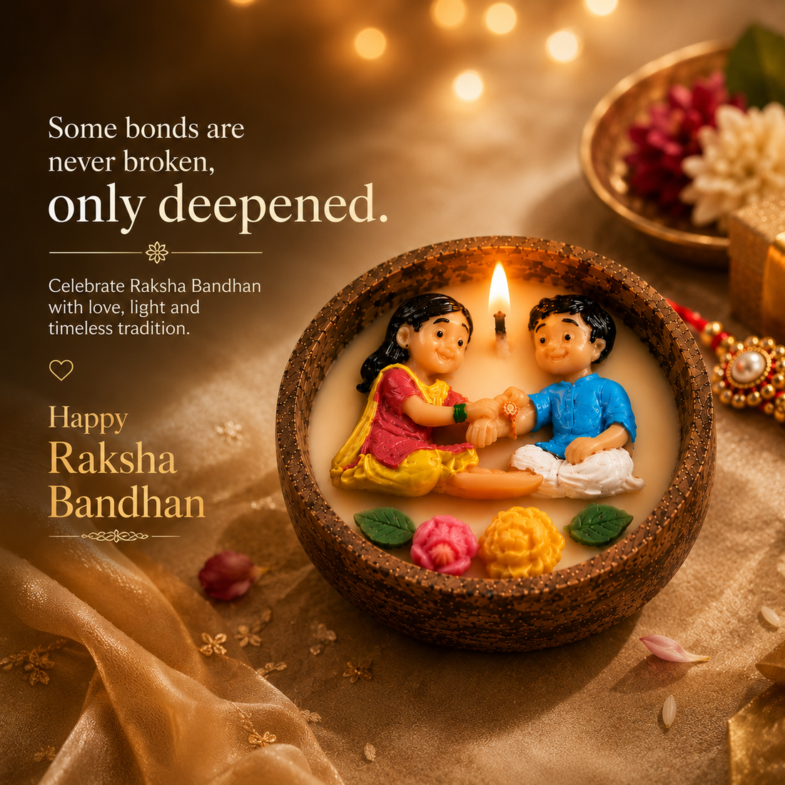 Brother & Sister Figurine Candle by Suryatra