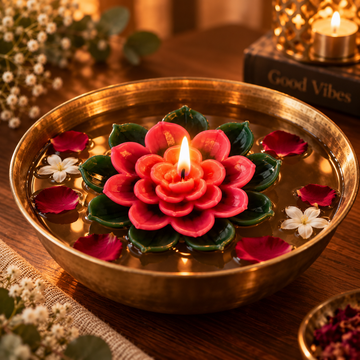 Lotus Glow Floating Candle | Random Colour