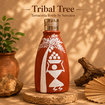 Tribal Tree Terracotta Bottle by Suryatra