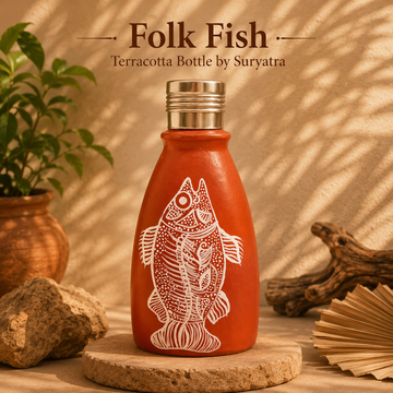 Folk Fish Terracotta Bottle by Suryatra