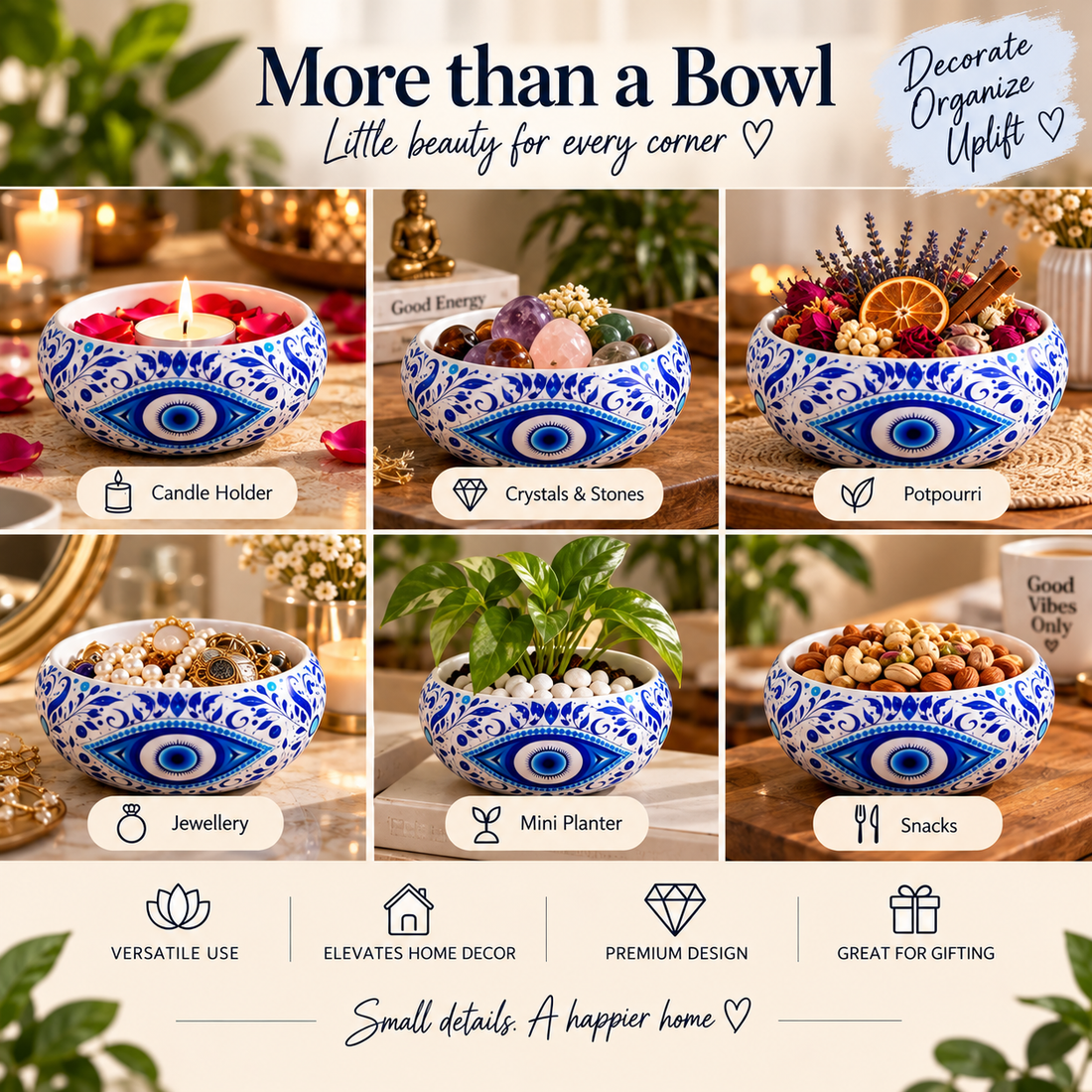 Blue Eye Harmony Bowl Set by Suryatra