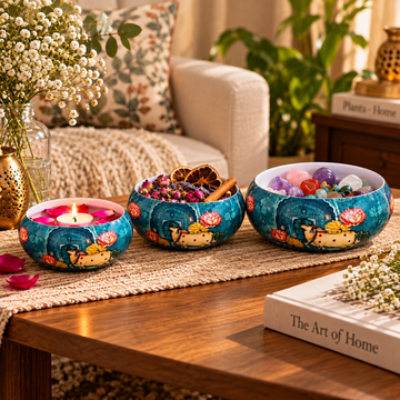 Sacred Bloom Bowl Set by Suryatra