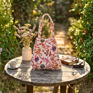 Convertible Tote (16*20 size) Pink and White Pattern by Suryatra