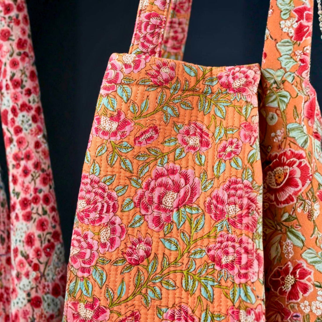 Convertible Tote (16*20 size) Pink and Red Pattern by Suryatra