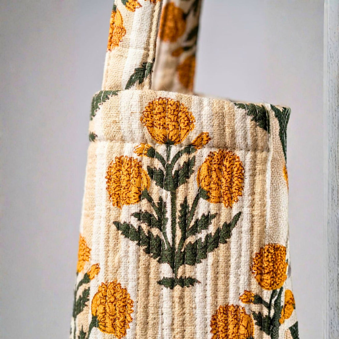 Convertible Tote (16*20 size) Yellow Pattern by Suryatra