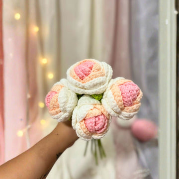 Creamy Peach Ombre Peonies (Set of 3) by Suryatra