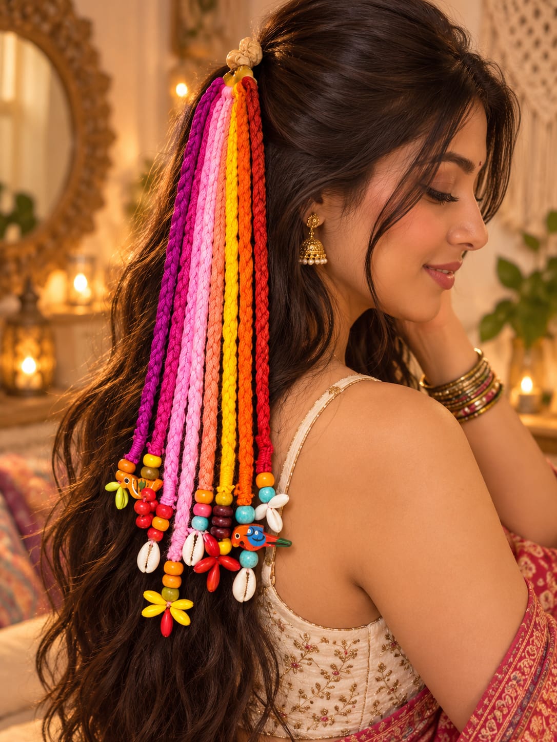Rainbow Boho Hair Braid