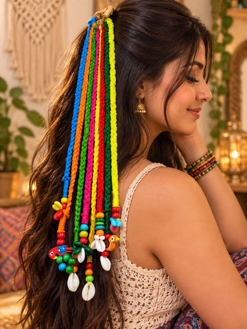Tropical Rainbow Boho Hair Braid by Suryatra