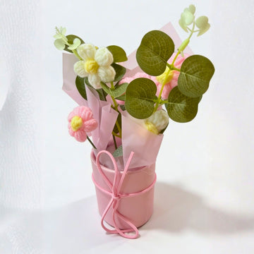 Miniature Pastel Pail Bouquet by Suryatra