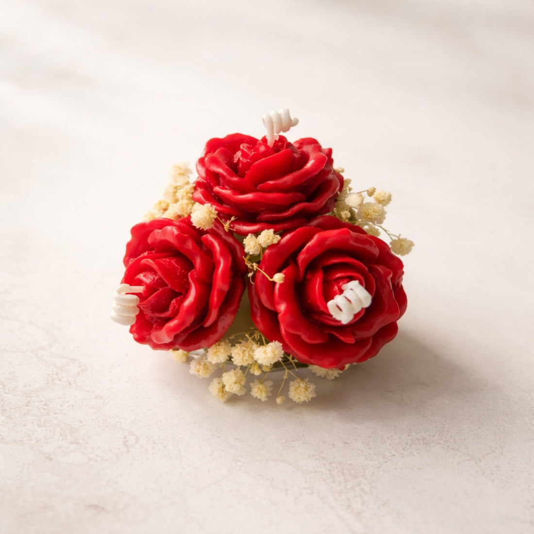 Radiant Bouquet of Roses Captured Candle by Suryatra