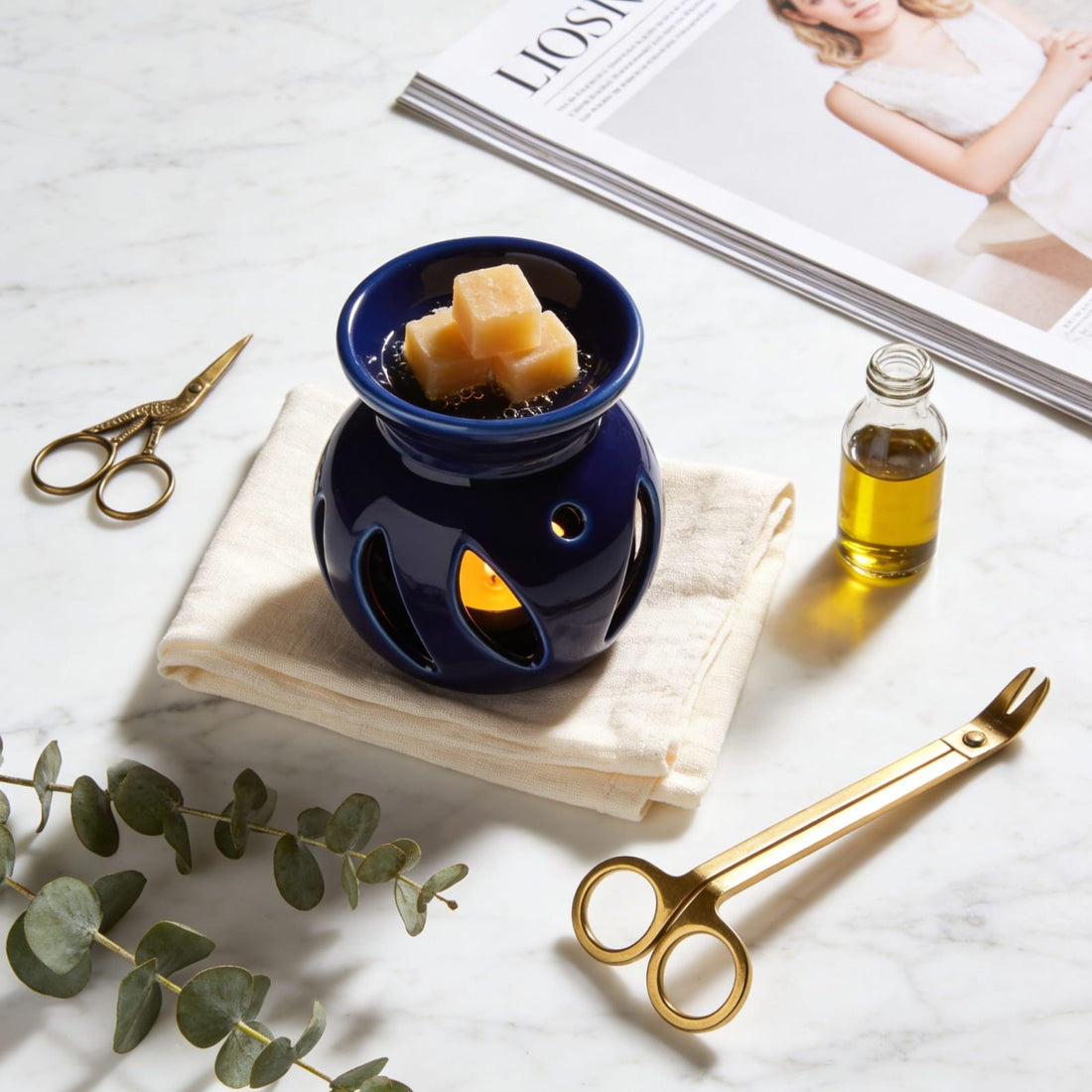 Dark-Blue Colour Ceramic Diffuser by Suryatra
