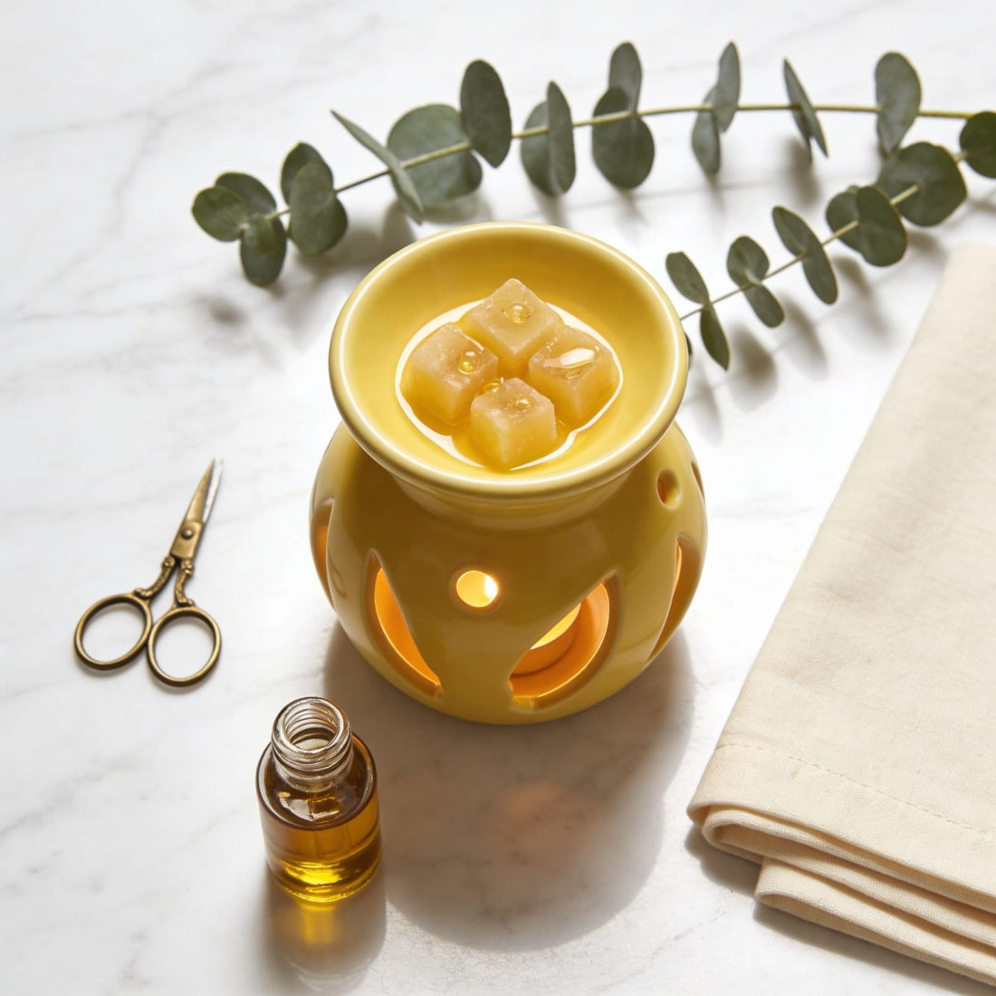 Mustard Yellow Colour Ceramic Diffuser by Suryatra