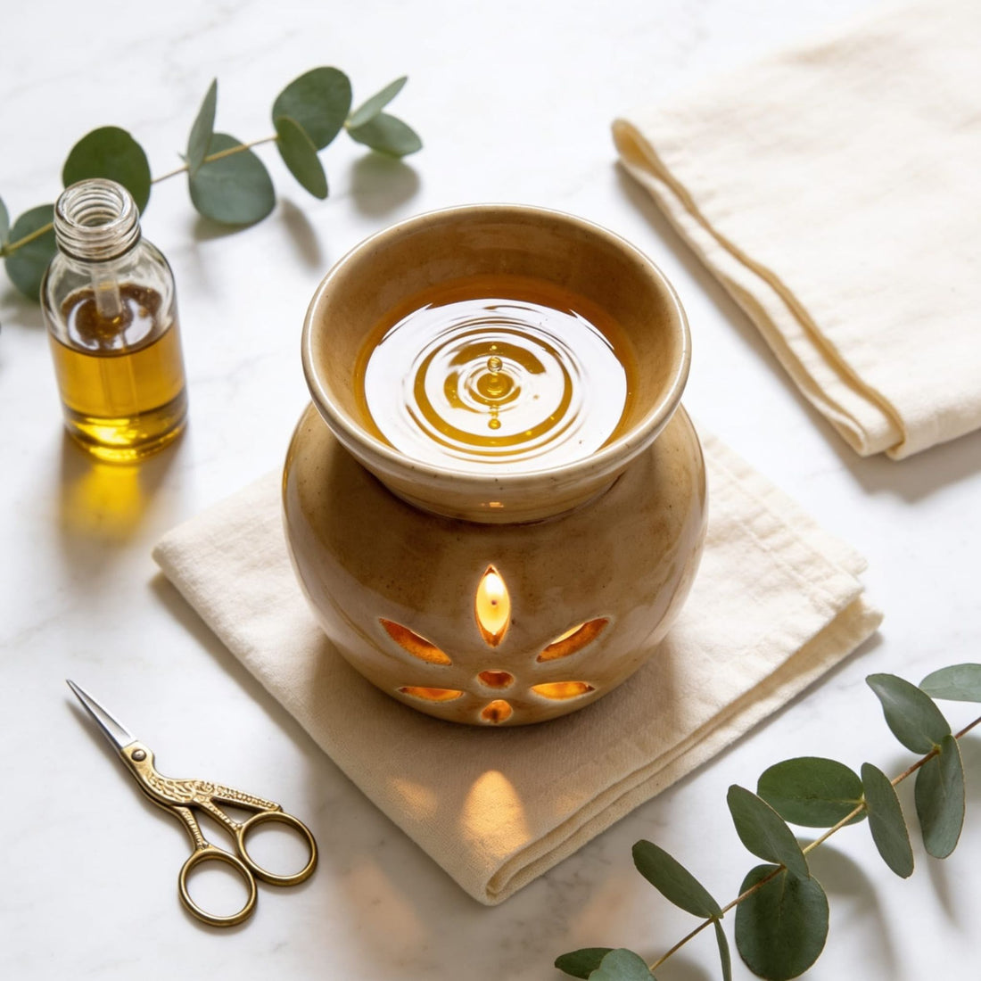 Brown Colour Ceramic Diffuser by Suryatra