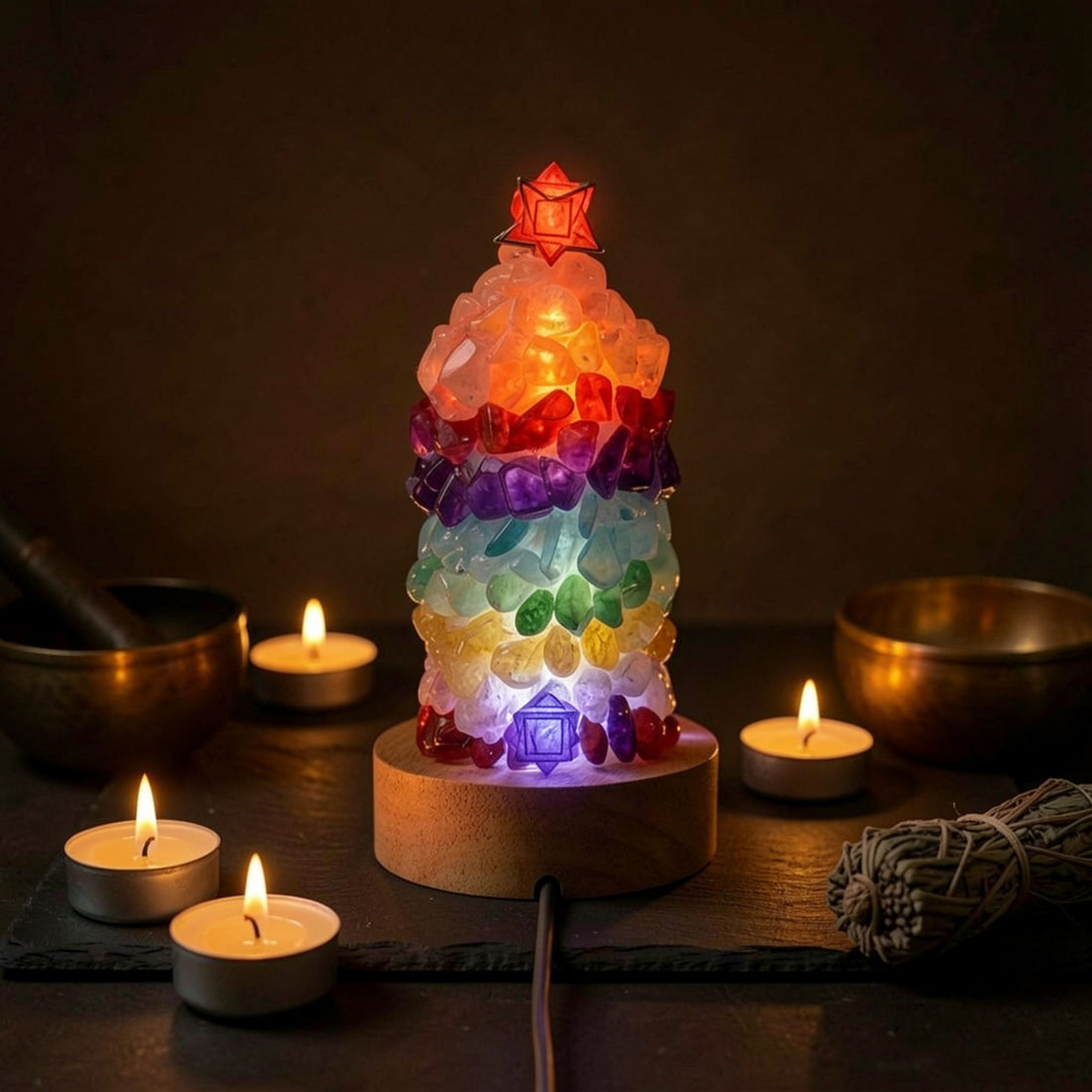 7 Chakra Crystal Tree Lamp by Suryatra