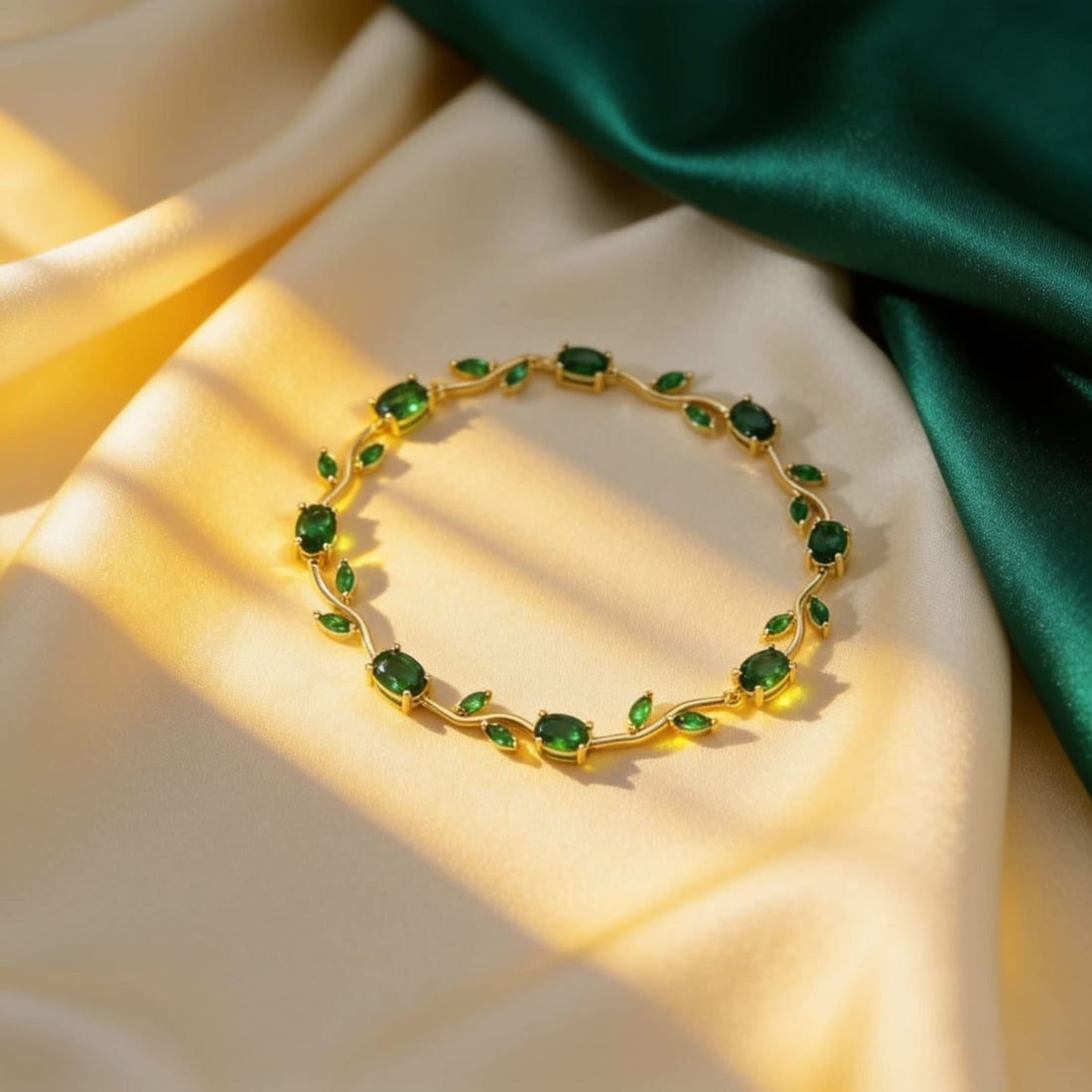 Verdant Aura Emerald Bracelet by Suryatra