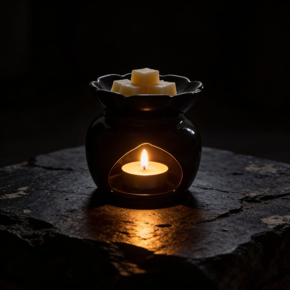 Glossy Black Colour Ceramic Diffuser by Suryatra